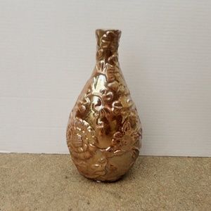 Textured Metallic Glazed Decorative Vase